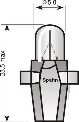 SPAHN GLÜHLAMPEN Polttimo, mittariston valo 2322